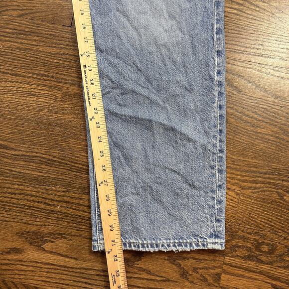 American Eagle Curvy 90s Straight Jeans Womens 14 Light Wash High Rise Denim - Picture 7 of 10